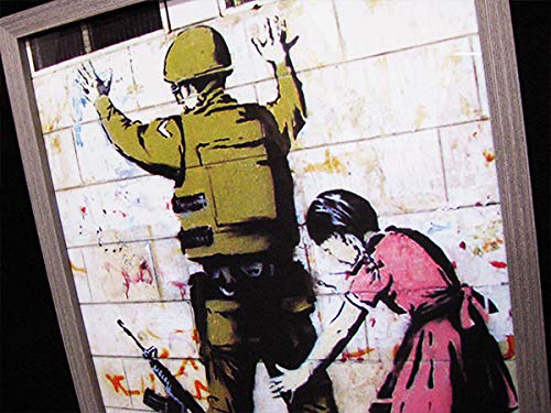 バンクシー アートフレーム (ガールサーチングソルジャー) Banksy 絵画 在庫処分】アーティストポスター Banksy Girl Searching Soldier