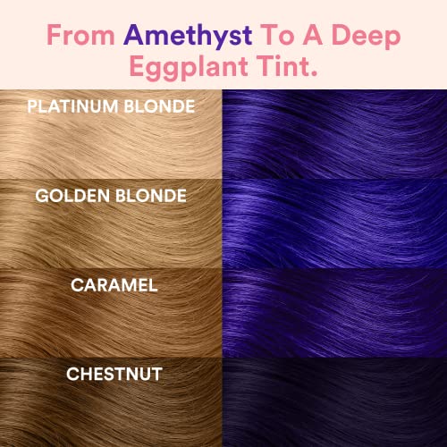 Inh Semi Permanent Hair Color Amethyst, Color Depositing Conditioner, Temporary Hair Dye, Tint Conditioning Hair Mask, Safe, Purple Hair Dye - 6Oz #TOP4