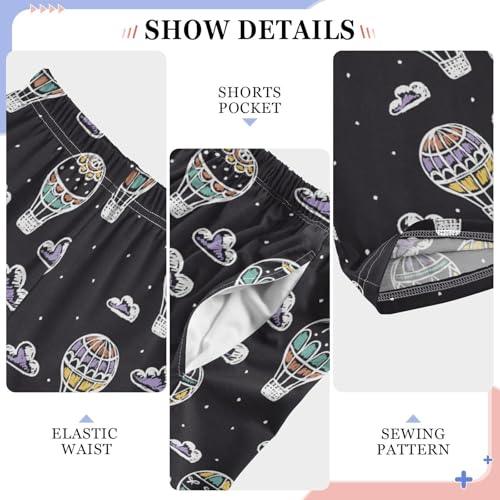 ZZXXB Air Balloon Boys Long Pants Soft Trousers Elastic Waist Kids Lounge Bottoms with Pockets S-XL4