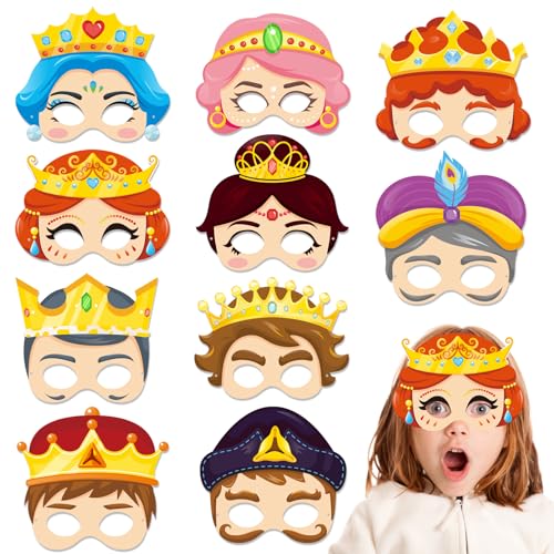 Qpout 30pcs Purim Masks with Black Elastic Rope,Purim Story Character Paper Masks Decorations for Purim Jewish Festival Costume Accessories Party Favors Supplies Cosplay Classroom Game