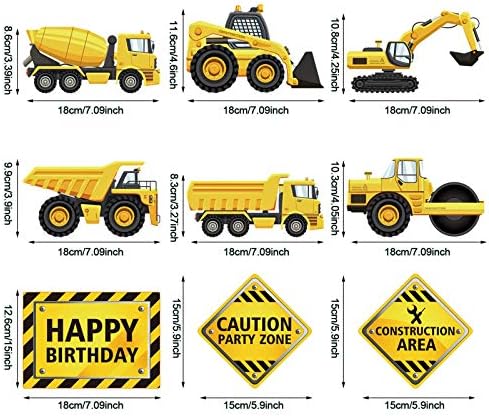 30 Pieces Construction Birthday Party Hanging Swirl Decoration, Traffic Zone Birthday Theme Streamers, Construction Trucks Party Supplies, Caution Signs Tractor Bulldozers Dump Truck Party Foil Swirls
