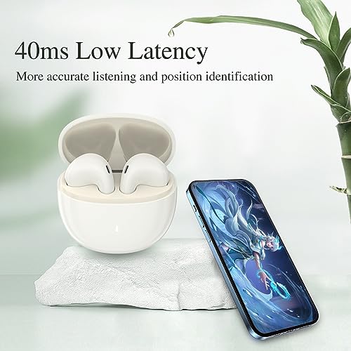 Image of SHKOD AirLits7 True Wireless Earbuds | Bluetooth 5.3 | ENC Noise Reduction | 38 Hours Playtime | Fast Charging | One Touch Control(Moonlight White)