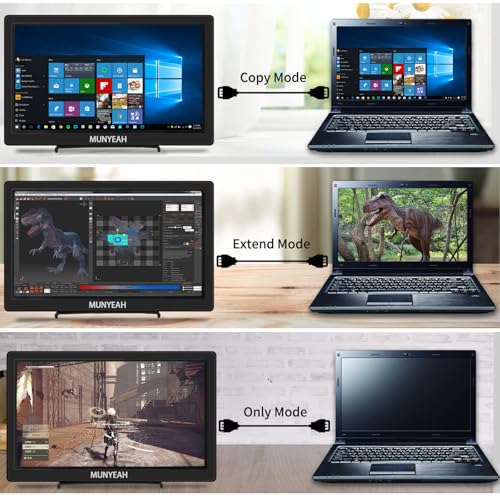 Image of M1020 Portable Monitor 10.1 inch Full HD IPS 1920x1080 400Nits Monitor with HDMI, VGA for Windows 11 /10 /8 /7 PS Xbox Compatible with Raspberry Pi 5 /4 /3 Build-in Speakers VESA Mount
