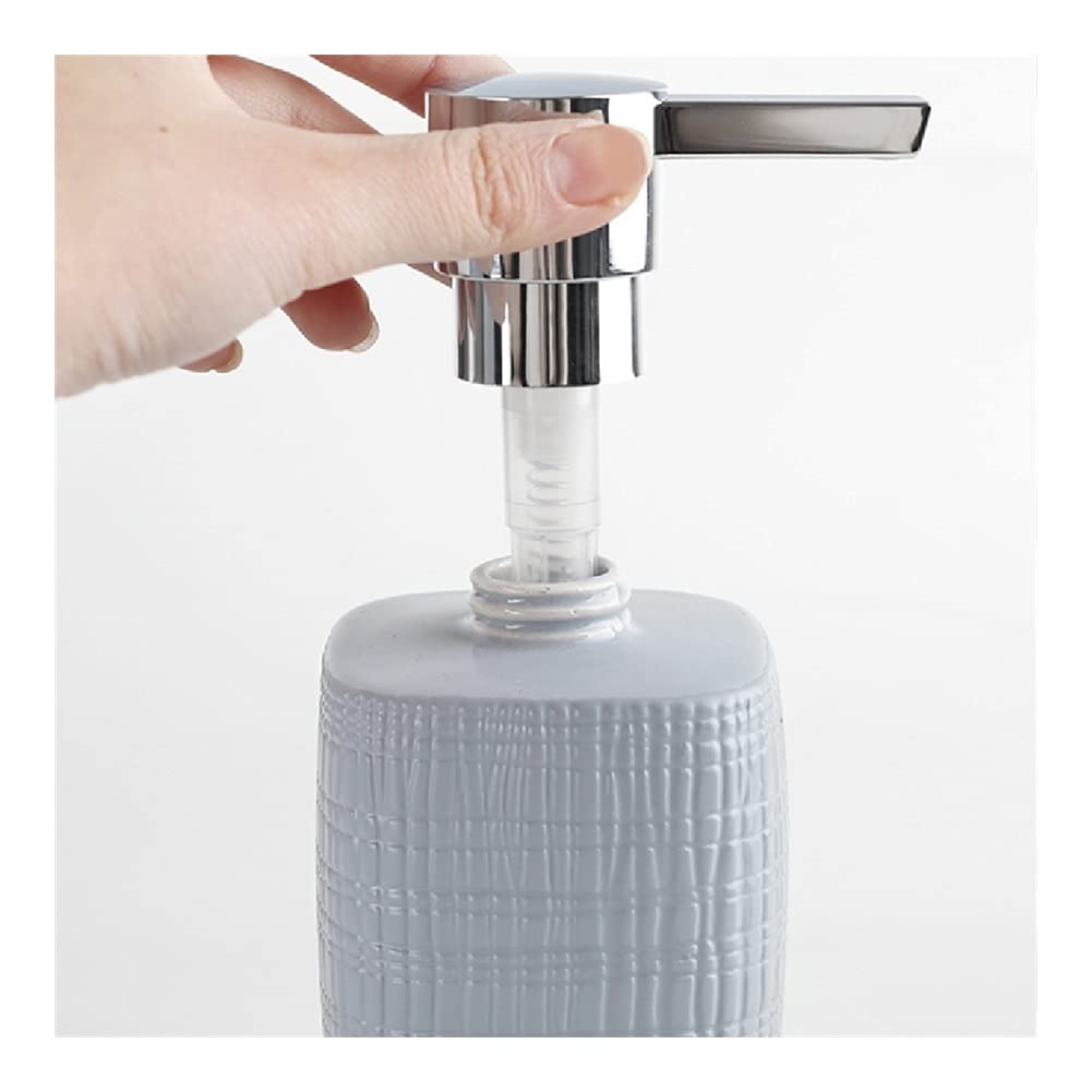 Dispenser di Sapone in Ceramica, Dispenser di Sapone Liquido Ricaricabile, Dispenser di Sapone da Cucina, Dispenser di Sapone per Piatti Manuale, 13 OZ/370 ML, Dispenser