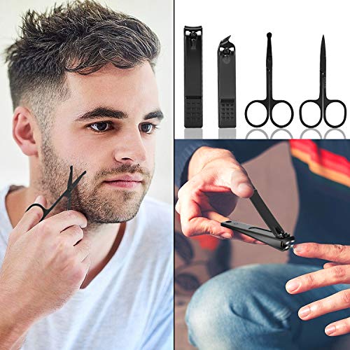 Maniküre Set Herren Nagelknipser Set Reise Maniküre 16 in 1 Maniküre Set & 1 Nasen Haarschere Edelstahl Pediküre-Set… – Bild 7