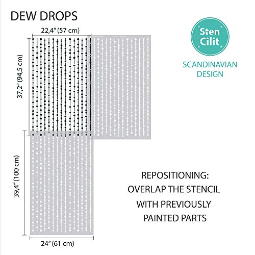 Stencilit® Dew Drops Wall Stencil - Xl 24X39.5 In | Geometric Wall Stencils For Painting Large Pattern | Modern Large Wall Stencils #TOP7