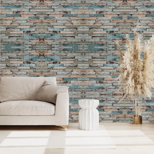 Image of REXOTEX Self-Adhesive Waterproof PE Foam 3D Wall Panels Wallpaper Sticker for Bathroom, Living Room, and Home Decoratio (70 x 77cm) (Pack of 50)