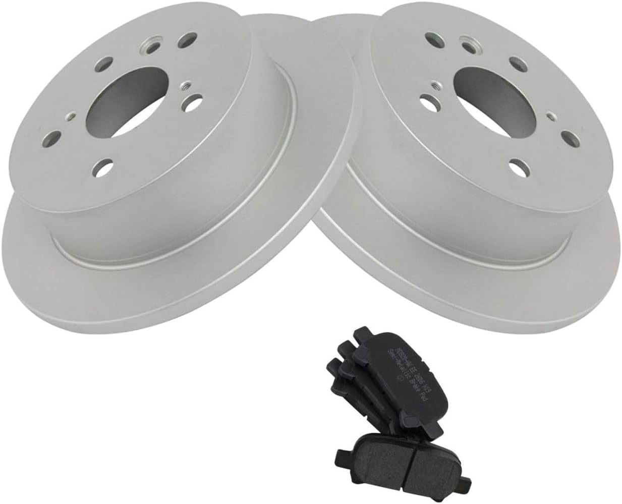 Rear Posi Metallic Brake Pad E-Coated Rotor Kit 5 Lug-Wheel Lug Count for Toyota Avalon 3.5L 05-07|Toyota Camry 2.4L/3.0L 02-06 & 3.3L 04-06|Toyota Solara 2.4L/3.3L 04-08