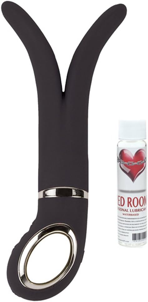 Premium Medical Silicone, Hypoallergenic, Silky Smooth G-Vibe 2 Rechargeable Massager for Both Women's & Men's Pleasure - 6 Function Royal Noir & NYC RED Room Lubricant