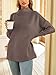 LILLUSORY Women's Mock Turtleneck Sweaters Oversized Long Sleeve Casual Knit Pullover 2025 Tunic Tops Wear with Leggings Nutmeg L