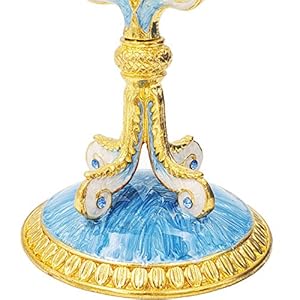 Thedreidelcompanyenameledmetalmenorahwithjeweledaccentshandpaintedenamelmenorahbluewhitegoldgreen Urban Country Home Decor The dreidel company enameled metal menorah with jeweled accents hand painted enamel menorah bluewhitegoldgreen urban country home decor