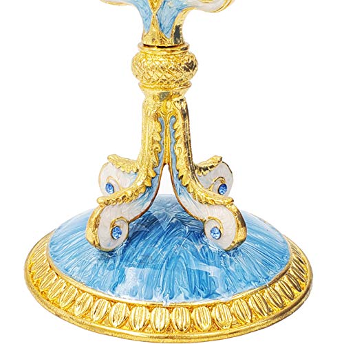 Thedreidelcompanyenameledmetalmenorahwithjeweledaccentshandpaintedenamelmenorahbluewhitegoldgreen Urban Country Home Decor The dreidel company enameled metal menorah with jeweled accents hand painted enamel menorah bluewhitegoldgreen urban country home decor