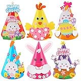 🥕【Cómo usar】Dobla las tarjetas de sombrero en un sombrero, retira la hoja de patrón y pégalas en el sombrero de cono por los puntos de pegamento, coloca la cuerda en los 2 agujeros del sombrero. Hacer sombreros de Pascua ayuda a desarrollar la coordinación mano-ojo y la capacidad creativa de los niños; Fomenta el trabajo en equipo y las habilidades sociales.