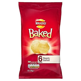 Walkers Baked Ready Salted Crisps 25g x - 6 per pack