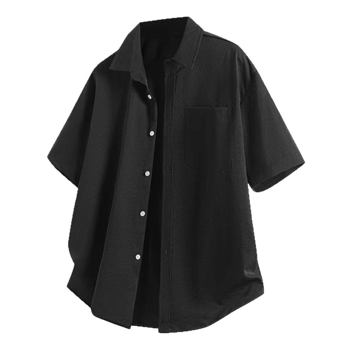 Camisa de verano para hombre, versátil, casual, fina, transpirable, de manga corta