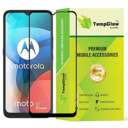 Image of Screen Protector for Motorola Moto E7 Power (Black) Tempered Glass Edge-to-Edge 6D Screen Guard With Installation Kit.