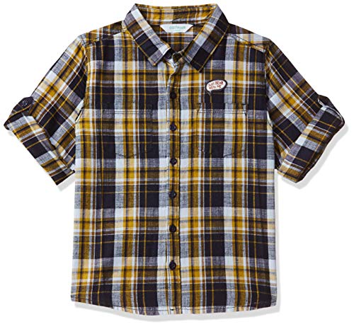 Image of miniklub Boys Blue Regular Fit Printed Casual Shirt