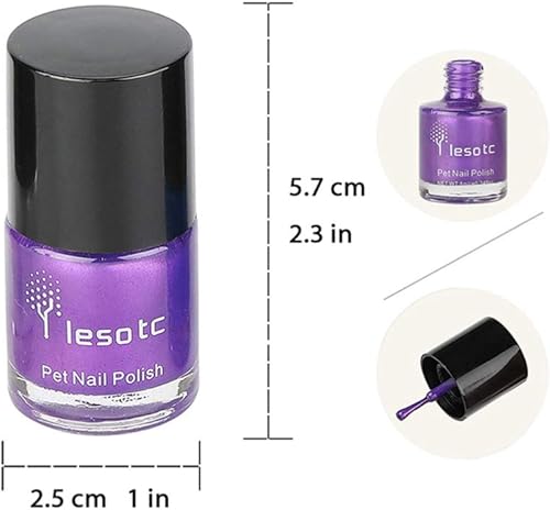 Miniatura 2 de balacoo Juego de 6 esmaltes de uñas para perros, de secado rápido, no tóxicos, a base de agua, para todas las mascotas