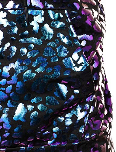Image of ZEROYAA Mens 70s Metallic Sleeveless Hooded Vest T Shirt | Shiny, Disco, Sparkle, Party, Dance, NightClub, Halloween, Cosplay, Hipster, Kangaroo Pocket, Zip Up