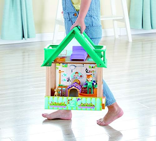 Miniatura 8 de Hape Furry Friend - Juego de 30 piezas de madera veterinaria totalmente amueblada para muñecas con accesorios para niños a partir de 3 años