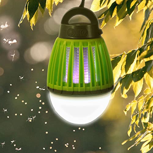 Great Working Tools Portable Bug Zapper Mosquito Killer Lamp Camping Bug Zapper Outdoor Indoor Insect Killer Led Light Bulb Battery Powered Usb Rechargeable, Green #TOP5