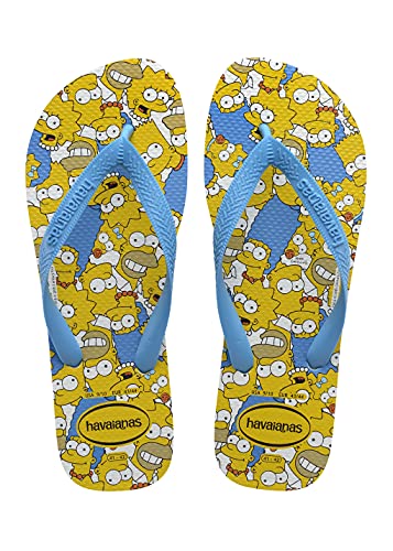 Chinelo Havaianas Simpsons Adulto Unissex, Branco/Turquesa, 41/42