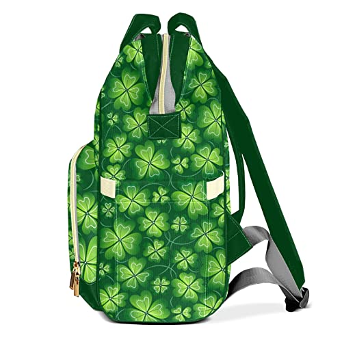 Personalized Green Clover Diaper Bags Backpack Custom Text Bag Boy Girl Gifts for Mother Father3