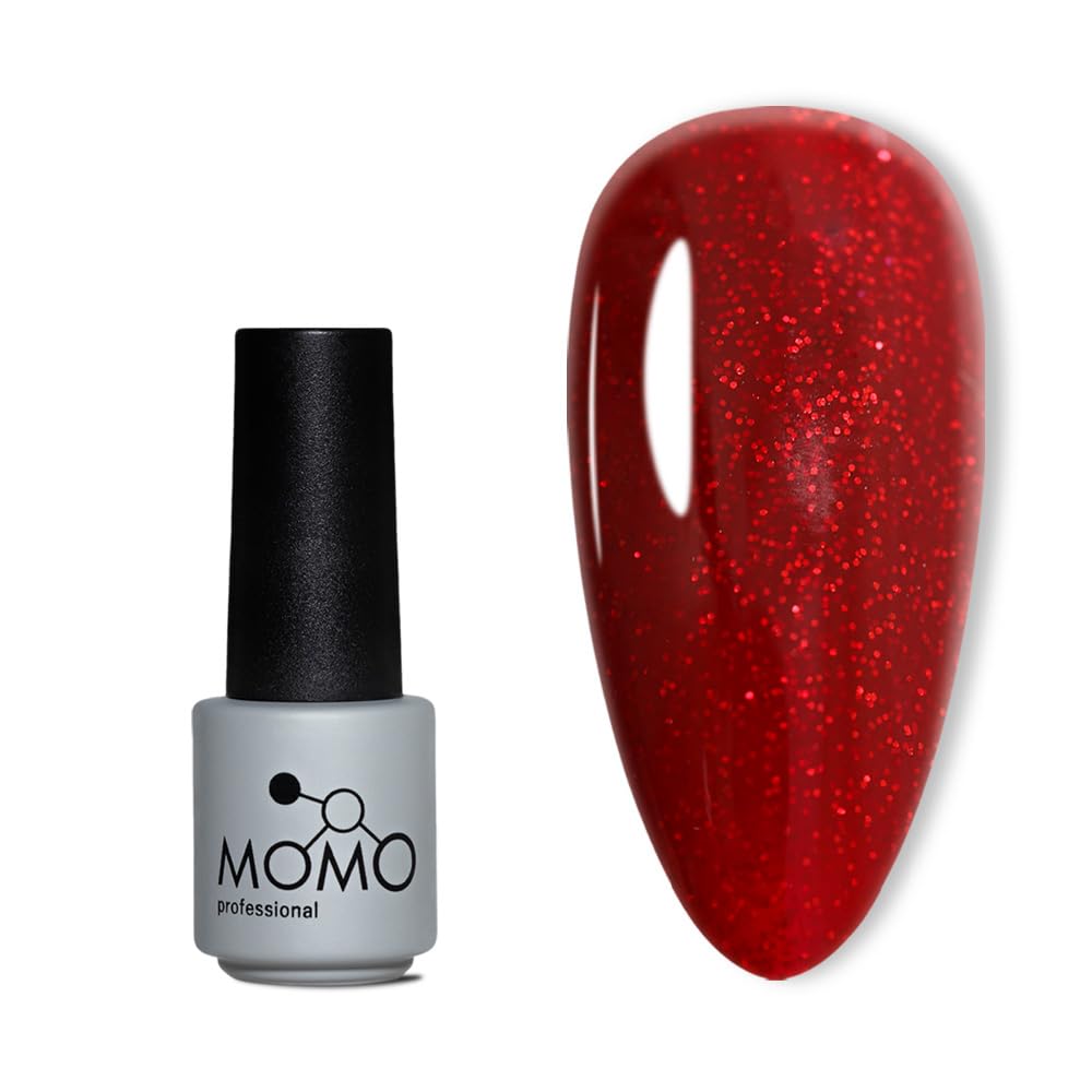 MOMO professional Kalıcı Oje S001 Simli Koyu Kırmızı 4 ml