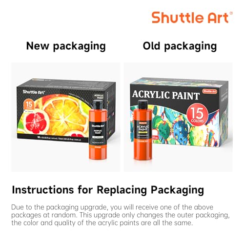 Shuttle-Art-Acrylic-Paint-15-Colors-Acrylic-Paint-Large-Bottle-Set-473ml16oz-Each-Rich-Pigments-High-Viscosity-Bulk-Paint-for-Artists-Beginners-and-Kids-on-Rocks-Crafts-Canvas-Wood-Ceramic