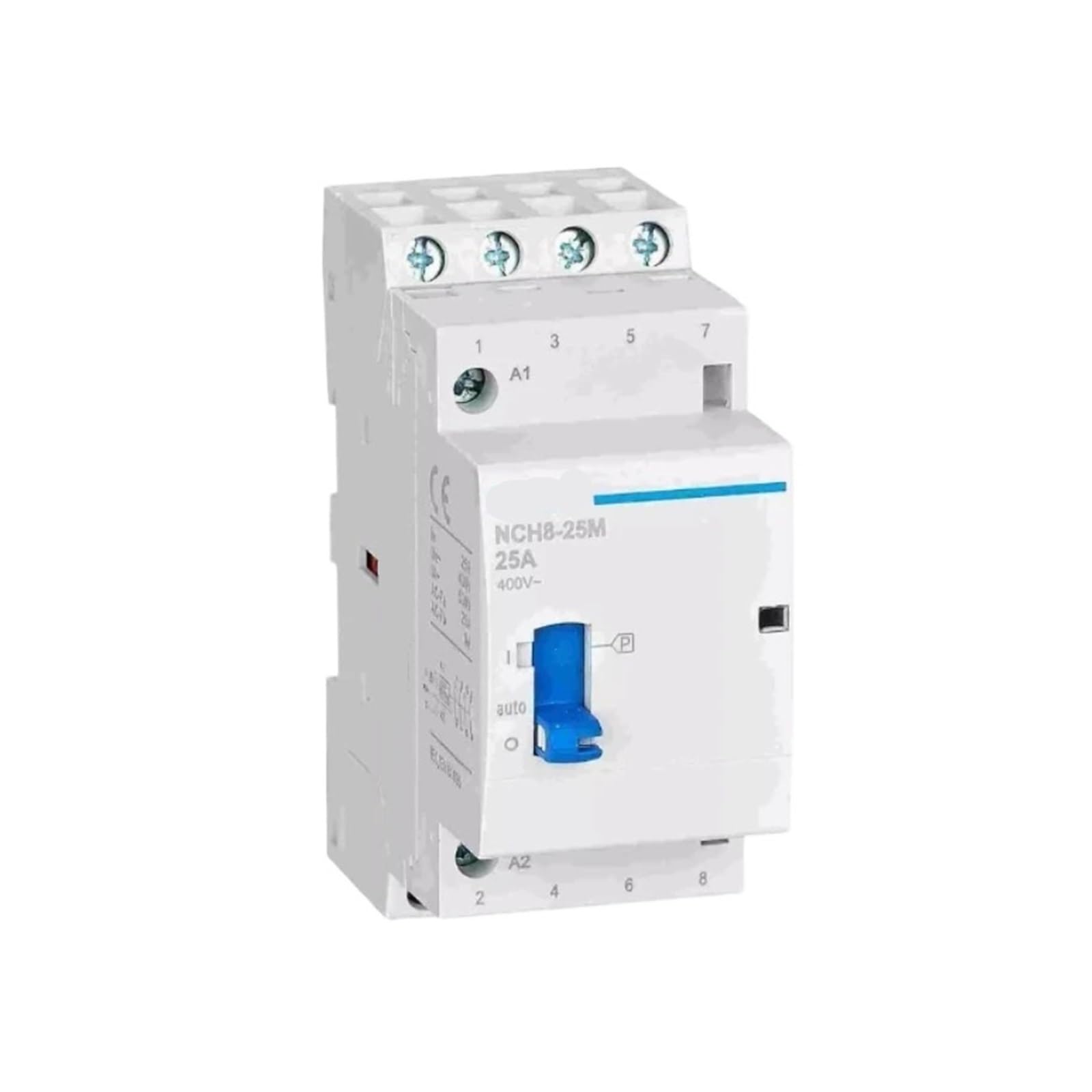 Contactor modular NCH8-M con funcionamiento manual NCH8-16M 20M 25M 32M 40M 63M AC 24V 110V 230V 20A 25A 40A 63A (NCH8-25M, AC110V, 2NO)
