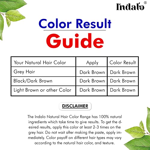 Image of Indalo Natural Hair Color Dark Brown | No Ammonia, No Paraben, No PPD, Dark Brown Hair Color | Suitable for Men & Women - 100g (Pack of 3)