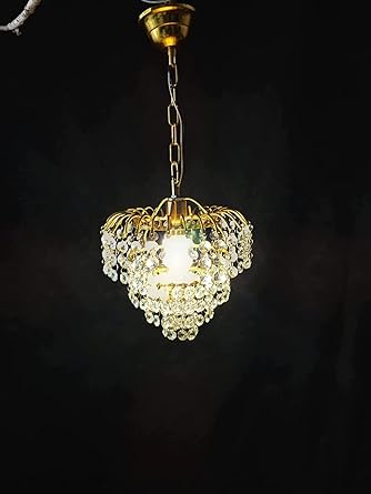 Vansh Traders Crystal Glass Chandelier Roof Light Ceiling Light for Rooftop Living & Home Decoration (Multi)