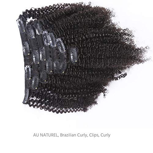 Anrosa 8A Grade Afro Kinkys Curly Clip Ins Natural 3C 4A Hair For African American Black Women Real Remy Hair Kinkys Curly Clip In Hair Extensions Human Hair 1B Natural Black Thick 120 Gram 12 Inch #TOP2