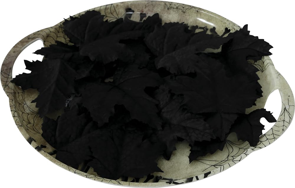 FIESTAS GUIRCA | Black Pumpkin Leaves (9-10 cm) - Halloween and Scary Party Decoration - Terrifying Props for Celebrations and Events - For Dark Environments and Horror Scenes