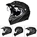 ILM Off Road Motorcycle Dual Sport Helmet Full Face Sun Visor Dirt Bike ATV Motocross Casco DOT Certified Model 606V(Matte Black, XXL)
