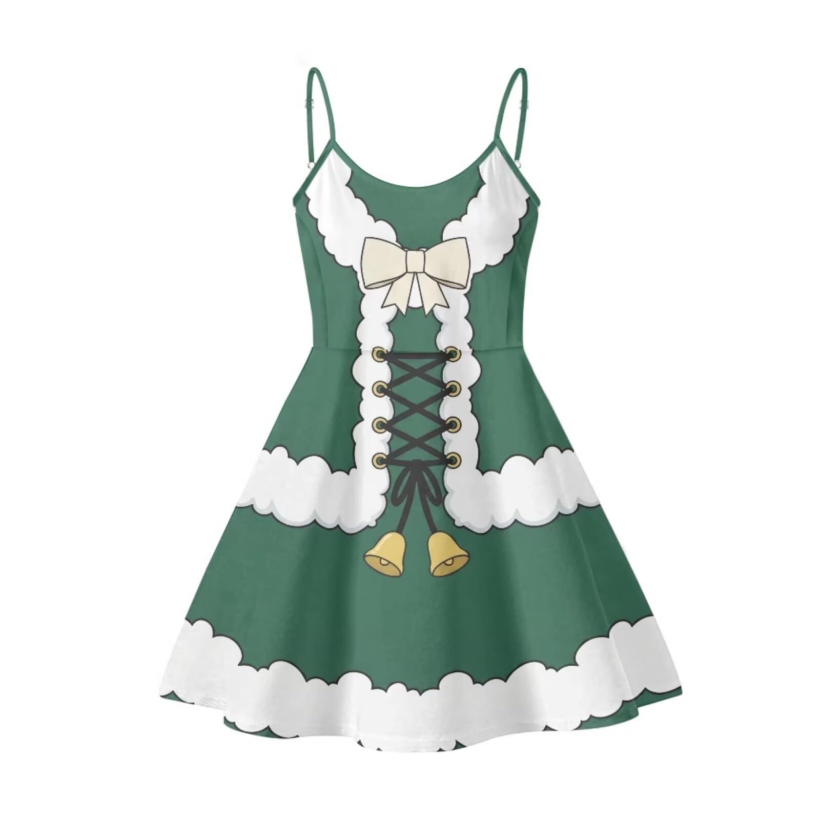 Women's Spaghetti Strap Dress Summer Casual Swing Sundress Girls Beachwear Swing Mini Dress