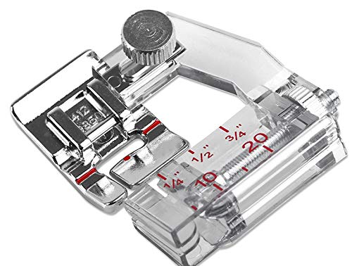 ZIGZAGSTORM 4129850-45 Adjustable Bias Binder Presser Foot for Husqvarna Viking Sewing Machine Group D,1,2,3,4,5,6,7-4129850-45