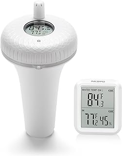 Inkbird Wireless Pool Thermometer & Receiver Set, Floating Thermometer with Easy Read Display, 300ft Remote Range and IPX7 Waterproof Indoor Outdoor Water Temperature Gauge for Swimming Pool, Hot Tub, Spa, Hot Spring, and Bath Water(Upgraded Version of IBS-P01R)