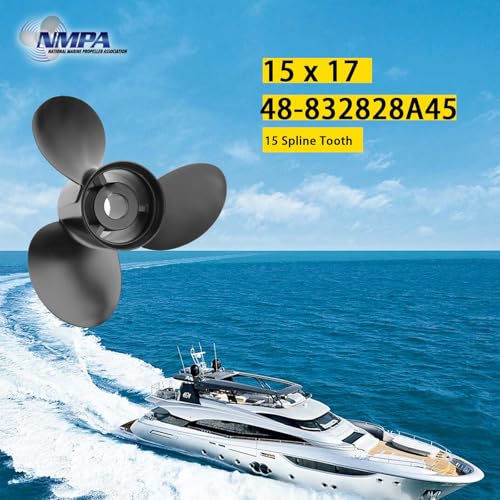 Image of VIF Boat Propeller Compatible with Mercury Mercruiser Alpha One /Bravo One Outboard Motors 135HP 150HP 175HP 200HP 225HP 250HP 300HP, 2&4-Stroke, Aluminum Propellers,15 Spline Tooth, Rh