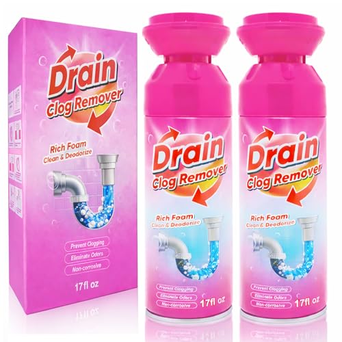 Foaming Drain Cleaner Foam Drains Sink Cleaner and Deodorizer Wild Tornado Drain Clog Remover for Kitchen Sinks Shower Drains Tubs (2 pcs)
