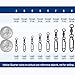 TOKUTSURI Fishing Power Clips Ball Bearing Swivels Fishing Clips Quick Change Topwater Speed Clips Snap Swivels Saltwater Freshwater Black 20Lbs 25Pcs