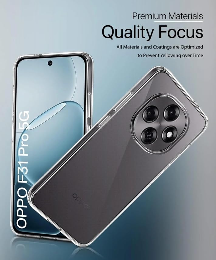 Image of REALCASE Silicone Back Cover Case, Scratch Resistant Protective Crystal Clear Transparent Shock Proof Back Cover Case for Oppo F31 Pro 5G