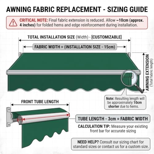 Acrílico repuesto de tela para toldo retráctil impermeable 6.9m 3