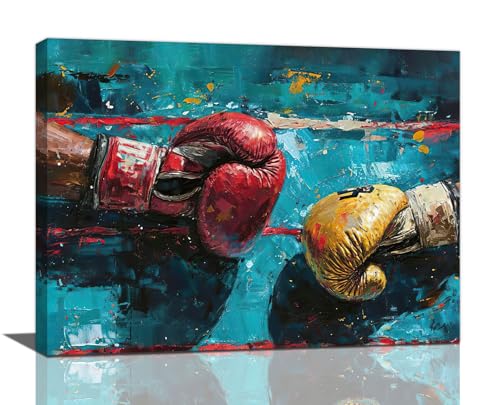 Taimeng SWART-2XQJOQFEHN9D Boxing Wall Art For Boy Men Gamer Room Sports Boxing Pictures Wall Decor Boxing Gloves Gym Wall Art Canvas Painting Artwork Modern Home Decorations Framed cover