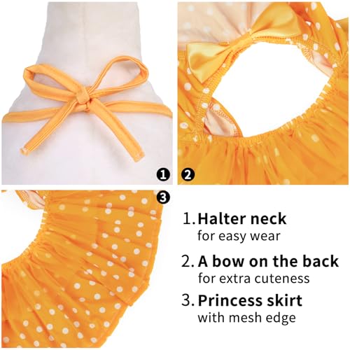 Image of CuteBone One Piece Dog Bikini Swimsuit Dress - Puppy Bathing Suit Costume for Small Dogs - Comfortable & Stylish Pet Clothes for Summer Pool, Beach & Play LTDB03S