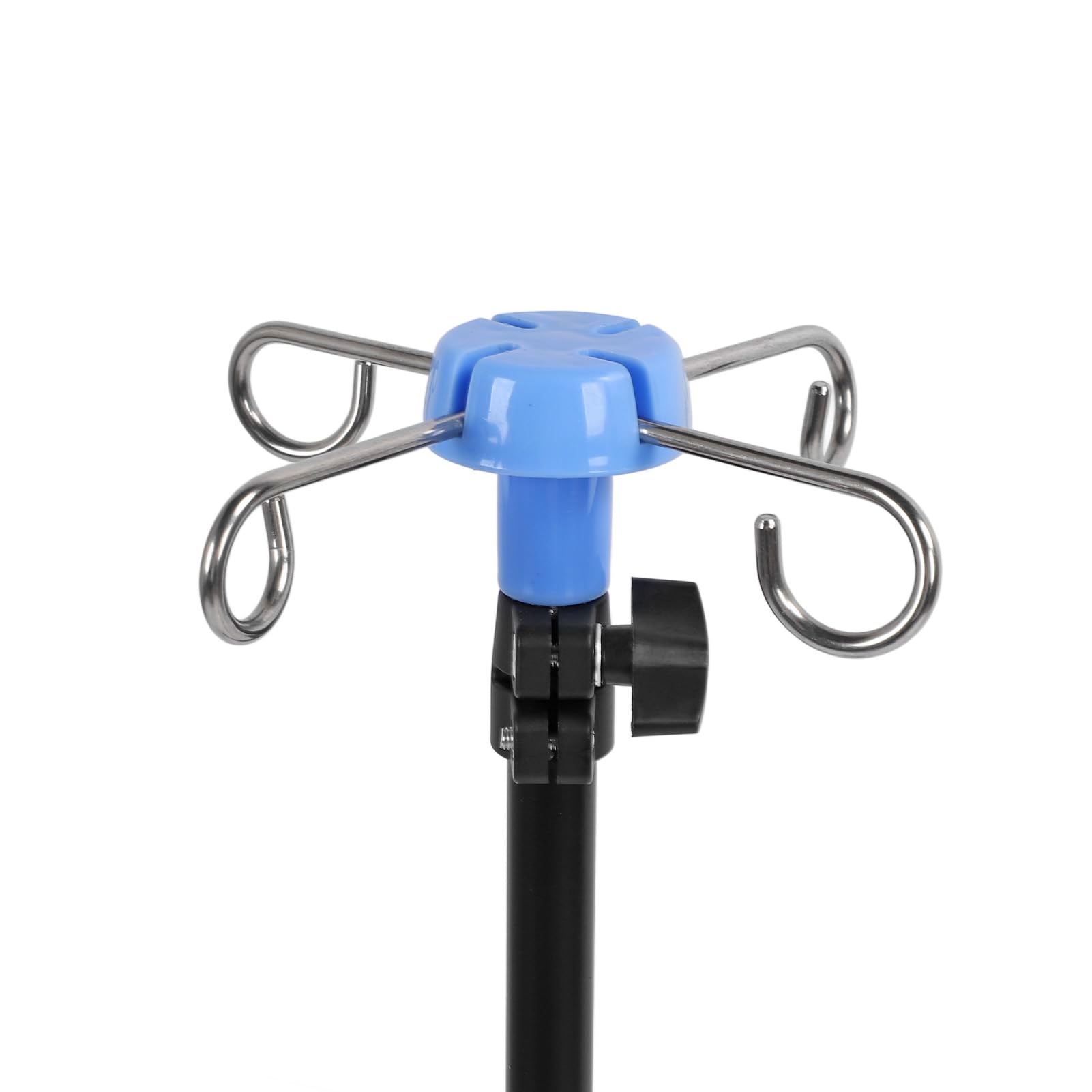 Supporto Per Asta Portaflebo Portatile Pieghevole Treppiede, Supporto Per Asta Portaflebo a 4 Ganci Supporto Per Asta Portatile in Acciaio Inossidabile Per Ospedale, Clinica (Nero)