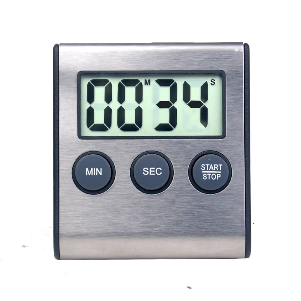 Temporizador electrónico de Cocina, Temporizador Estudiante con recordatorio hacia adelante y atrás Acero Inoxidable