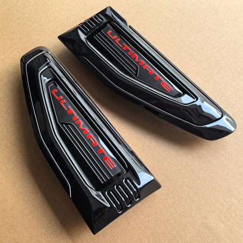 Image of 2pack OEM 2025 2026 Ultimate Vent Emblem Right Left 3D Badge Replacement for Yukon and Yukon XL Denali At4 85532392 85532398 (Gloss Black Red)