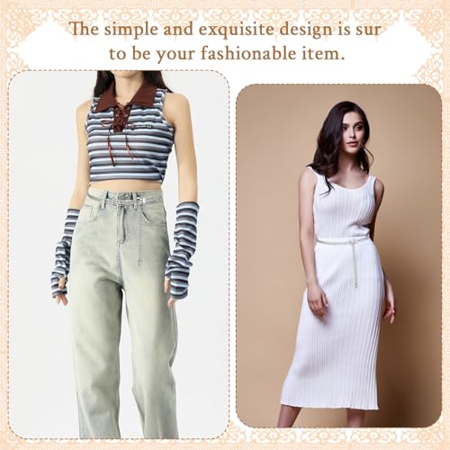 Chain Belt for Women Waist Size 32-37", Metal Waist Chains Belt Adjustable Chain Belts for Dress Jeans4