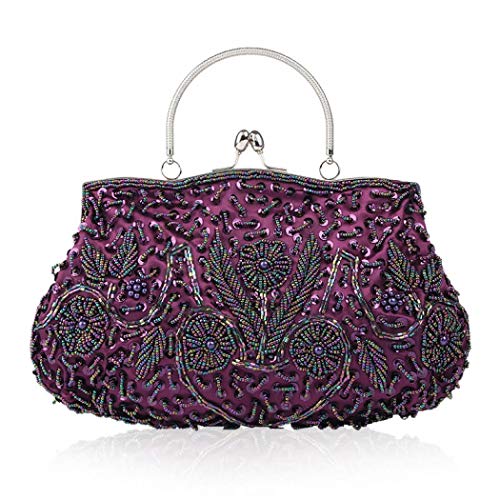 Pochette de soirée fleurie en paillettes le cadeau vintage idéal pour femme